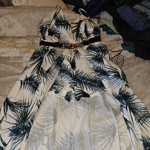 Romper with split skirt and shorts